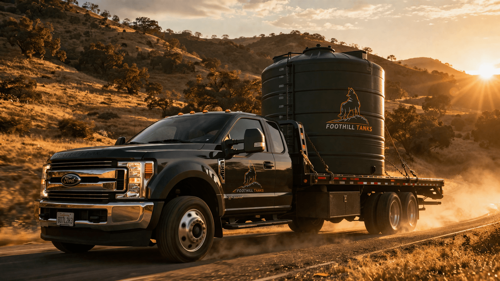 Tank delivery truck in the Central Valley